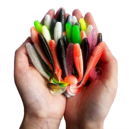1-100PCS Soft Baits Silicone Lures for Fishing Supplies New Artificial Fishing Bait Fihing Wobbler Goods Fake Fish Kit Sports