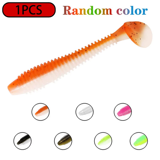 1-100PCS Soft Baits Silicone Lures for Fishing Supplies New Artificial Fishing Bait Fihing Wobbler Goods Fake Fish Kit Sports